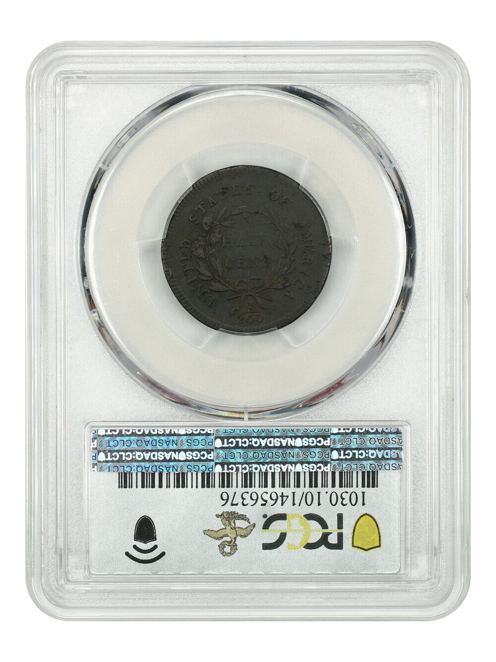 1796 1/2c PCGS VG-10 (No Pole) - Liberty Cap Half Cents (1793-1797) - Fresh Stock Dated October 2025