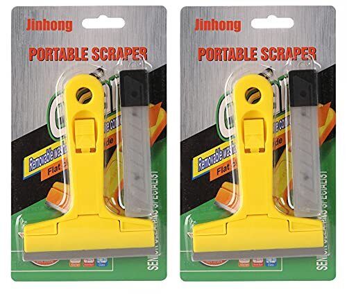 2pack Razor Blade Scraper, Industry Glass Window Scraper, Heavy Duty Cleaning Sc - Fresh Stock Dated October 2025