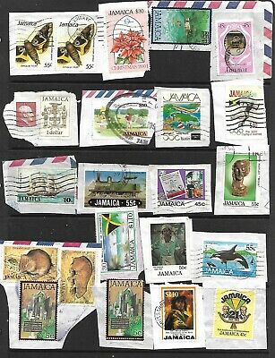 Jamaica ( Used Stamps from collection on piece ) 2 Sheets Mailed in envelope - Fresh Stock Dated October 2025