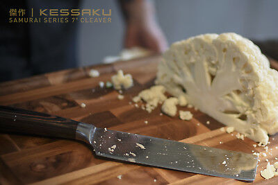 Kessaku 7-Inch Nakiri Vegetable Cleaver Knife - Samurai Series - 7Cr17MoV Steel - Fresh Stock Dated October 2025