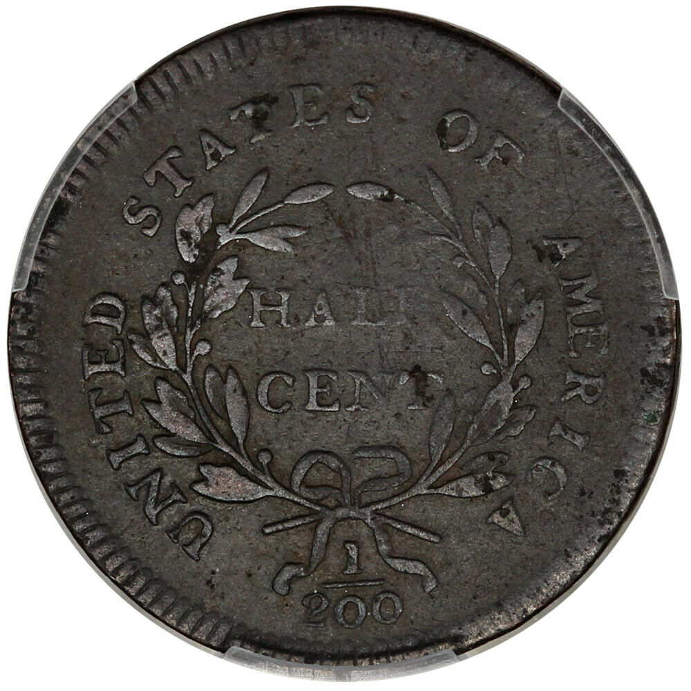 1796 1/2c PCGS VG-10 (No Pole) - Liberty Cap Half Cents (1793-1797) - Fresh Stock Dated October 2025