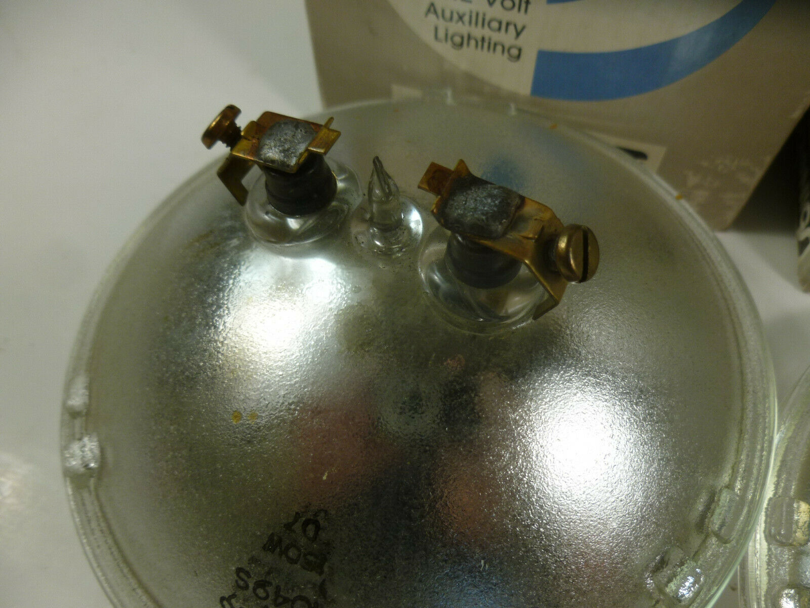 Two WAGNER 4049S 13volt 150 watt Smooth Face 5' Spot Light Bulb Glass Clear Eye - Fresh Stock Dated October 2025