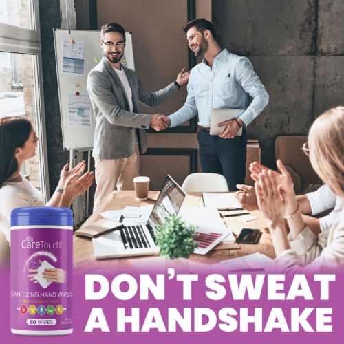 Care Touch Hand Sanitizing Wipes (2 Canisters) | 160 Antiseptic Wipes - Fresh Stock Dated October 2025