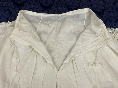Antique White Cotton Victorian Wedding Skirt Petticoat Slip Eyelet Lace Pintucks - Fresh Stock Dated October 2025