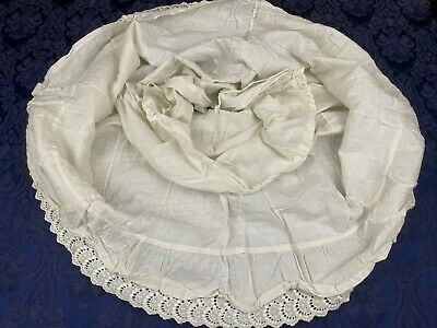 Antique White Cotton Victorian Wedding Skirt Petticoat Slip Eyelet Lace Pintucks - Fresh Stock Dated October 2025