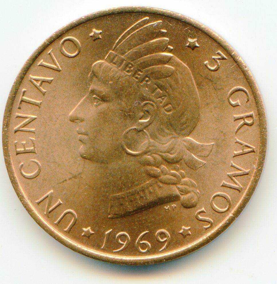 Dominican Republic Centavo 1969 FAO issue super All red HG beauty  lotjun6120 - Fresh Stock Dated October 2025