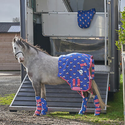 Derby House Unicorn Fleece Saddlery Saddle Cover - Dazzling Blue Fandango Pink - Fresh Stock Dated October 2025
