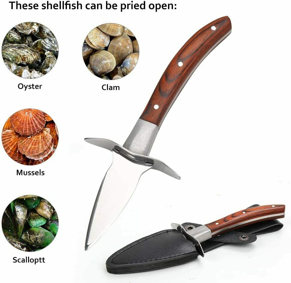 Oyster Knife Shucker Opener Shucking Tool Cut-resistant Gloves Clam Shellfish - Fresh Stock Dated October 2025