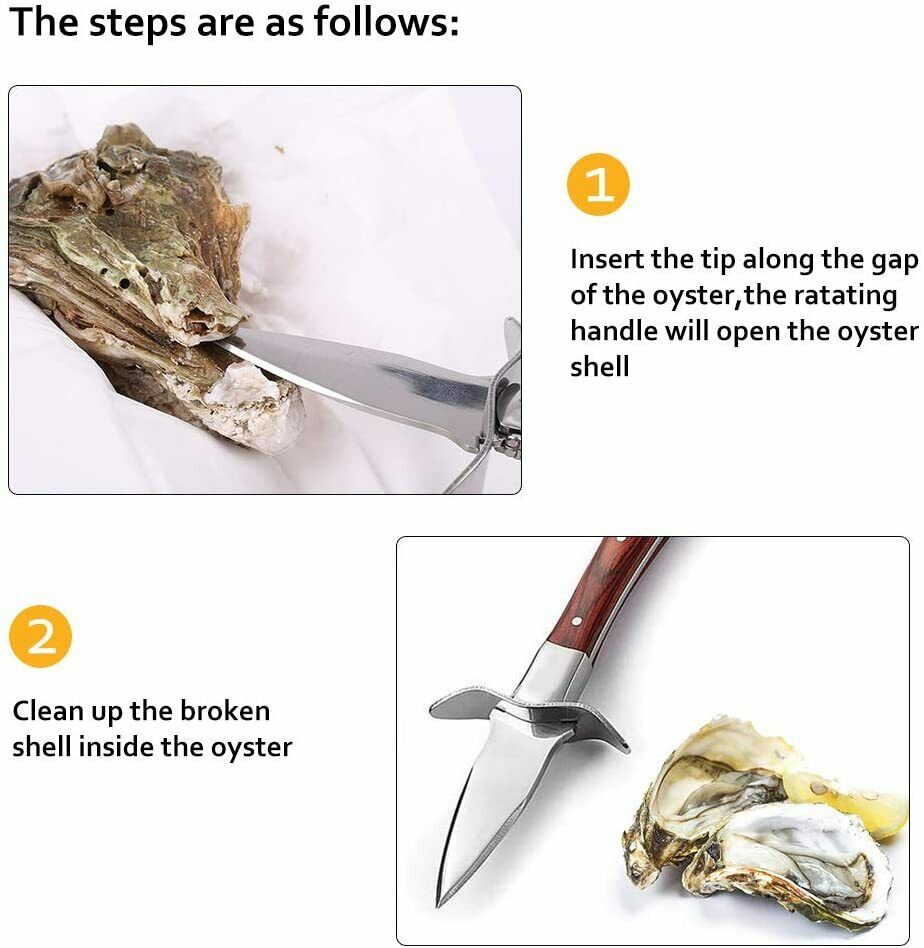 Oyster Knife Shucker Opener Shucking Tool Cut-resistant Gloves Clam Shellfish - Fresh Stock Dated October 2025