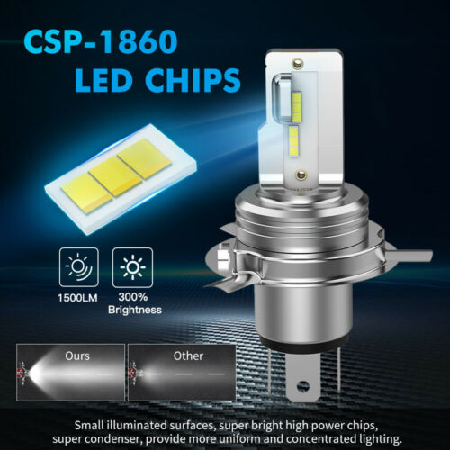 9003 H4 HB2 LED Headlight Bright Bulbs For Can-Am Spyder ST-S SM5 2013 2014 2015 - Fresh Stock Dated October 2025