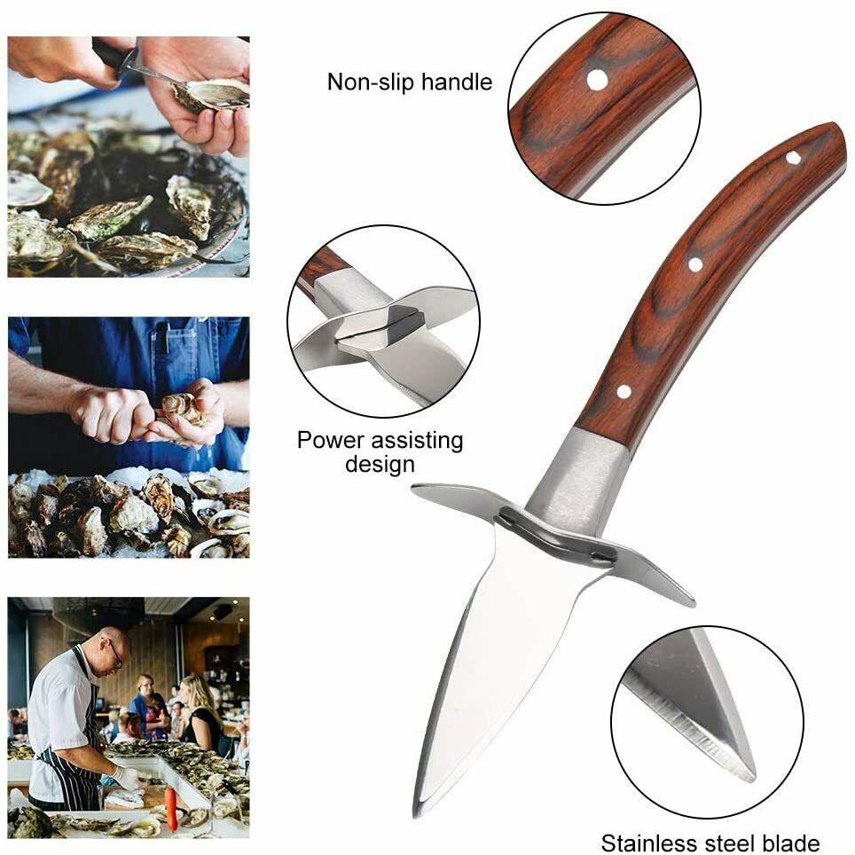Oyster Knife Shucker Opener Shucking Tool Cut-resistant Gloves Clam Shellfish - Fresh Stock Dated October 2025