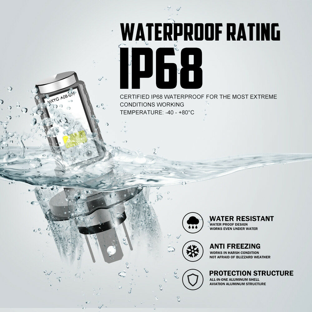 H4 9003 LED Motorcycle Headlight Bulb High Low Dual Beam 6500K White High Power - Fresh Stock Dated October 2025