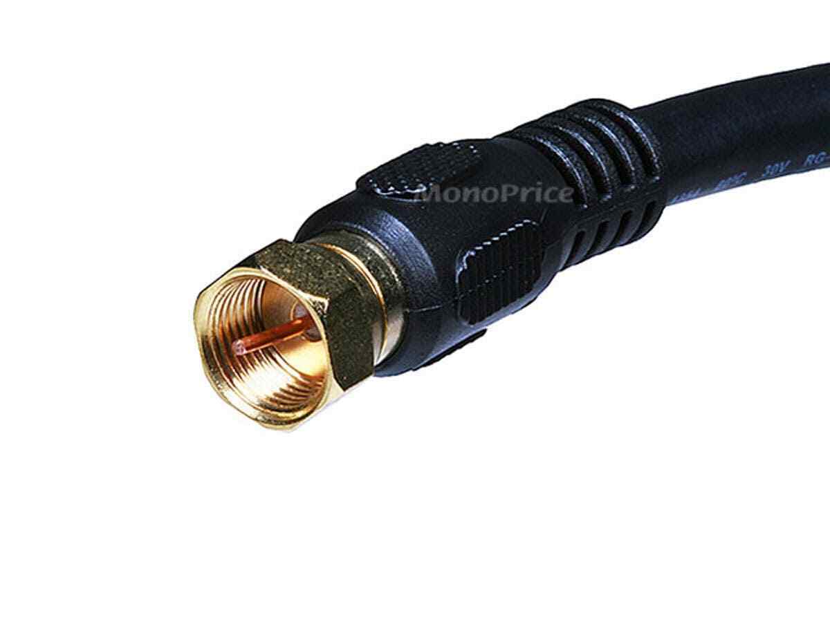 Monoprice 15ft RG6 (18AWG) 75Ohm, Quad Shield, CL2 Coaxial Cable - Black - Fresh Stock Dated October 2025