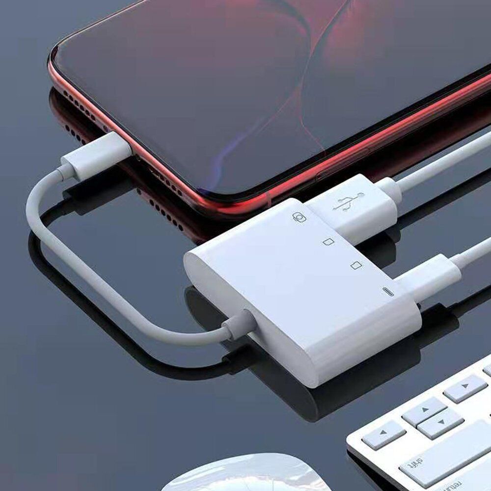 4 in 1 USB Camera Connection Micro SD Card Reader Adapter for iPhone iPad IOS - Fresh Stock Dated October 2025
