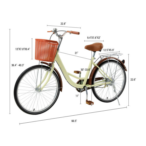 Beach Cruiser Bike 26 Inch Bicycle Step-through Frame Comfort Classic Ride - Fresh Stock Dated October 2025