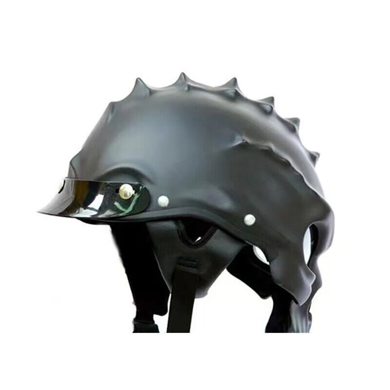 Motorcycle Skull Helmet Half Open Face Helmets with Visor Street Racing Touring - Fresh Stock Dated October 2025