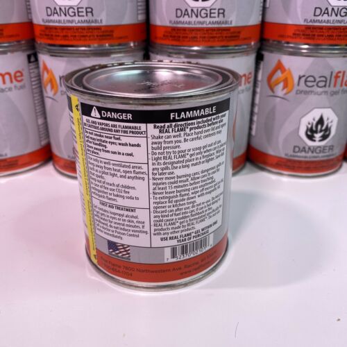 13 oz. 24 lb. Gel Fuel Cans (18-Pack) Indoor Outdoor Crackles Popping RealFlame - Fresh Stock Dated October 2025