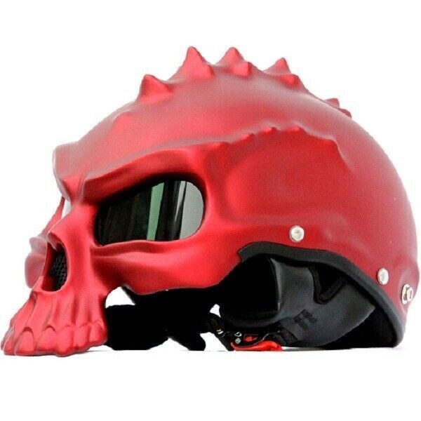 Motorcycle Skull Helmet Half Open Face Helmets with Visor Street Racing Touring - Fresh Stock Dated October 2025