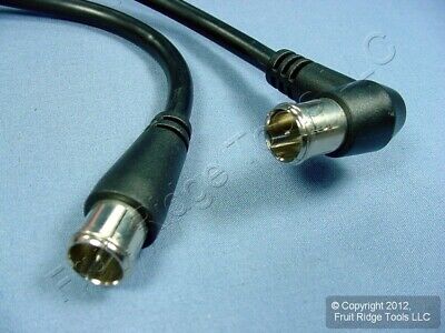 New Leviton TV VCR DVD RIGHT ANGLE 6' Push-On 75-ohm Video Coaxial Cable C5854-6 - Fresh Stock Dated October 2025