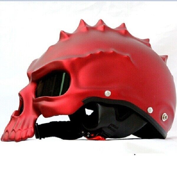 Motorcycle Skull Helmet Half Open Face Helmets with Visor Street Racing Touring - Fresh Stock Dated October 2025