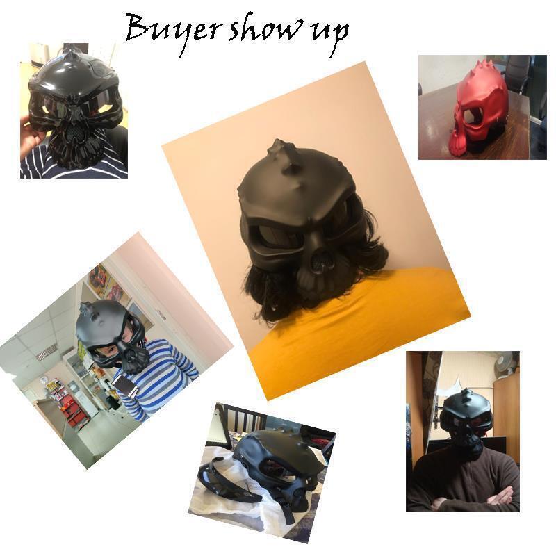 Motorcycle Skull Helmet Half Open Face Helmets with Visor Street Racing Touring - Fresh Stock Dated October 2025