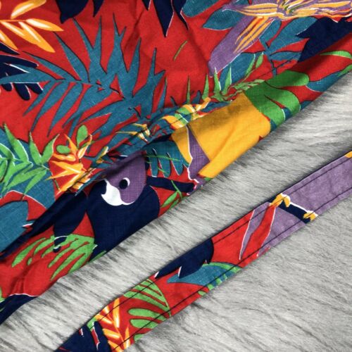 Vintage Womens Multicolored Parrot Bird Tropical Novelty Wrap Skirt - Fresh Stock Dated October 2025
