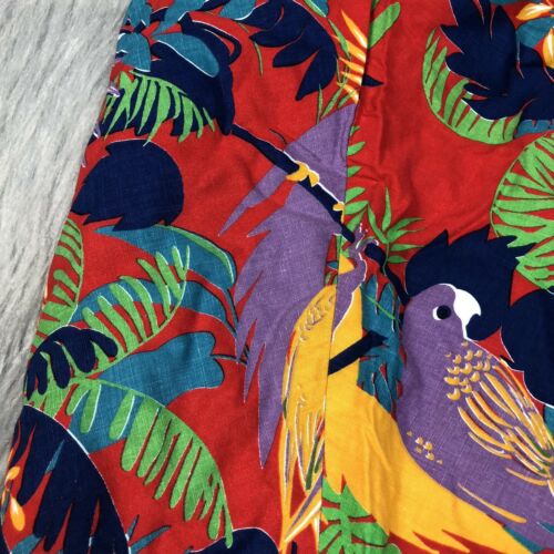 Vintage Womens Multicolored Parrot Bird Tropical Novelty Wrap Skirt - Fresh Stock Dated October 2025