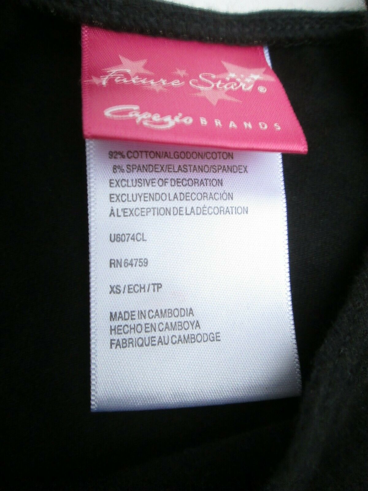 ❤ FUTURE STAR CAPEZIO girls black leotard XS dance cotton FREESHIP - Fresh Stock Dated October 2025