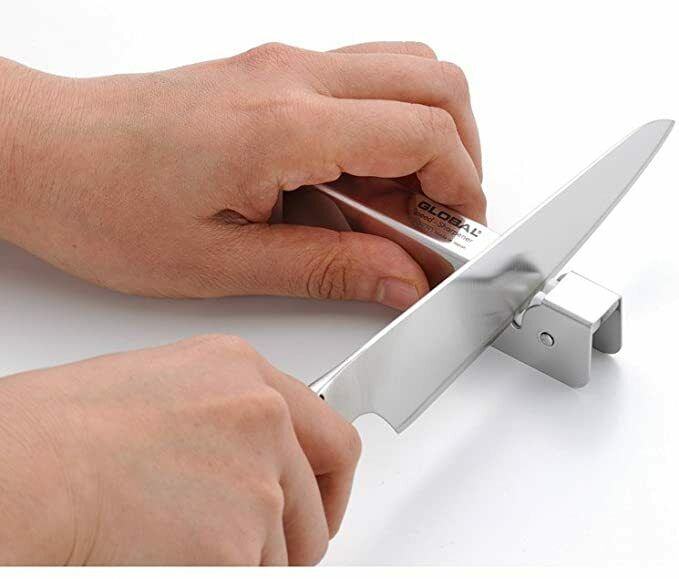 Global Japanese Chef Kinfe Santoku Petty Speed sharpener 3set GST-B46 Double-edg - Fresh Stock Dated October 2025