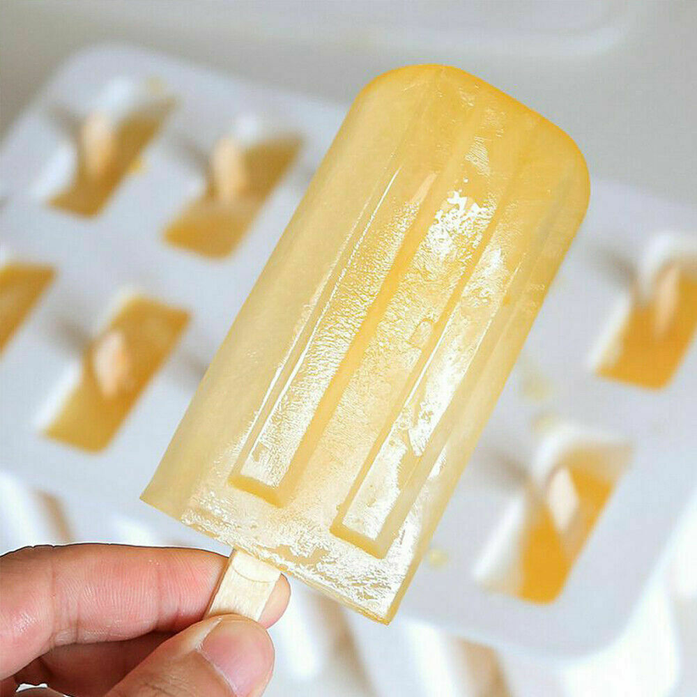10-Cell Reusable Silicone Ice Pop Molds Easy Release Popsicle Maker w/50 Sticks - Fresh Stock Dated October 2025