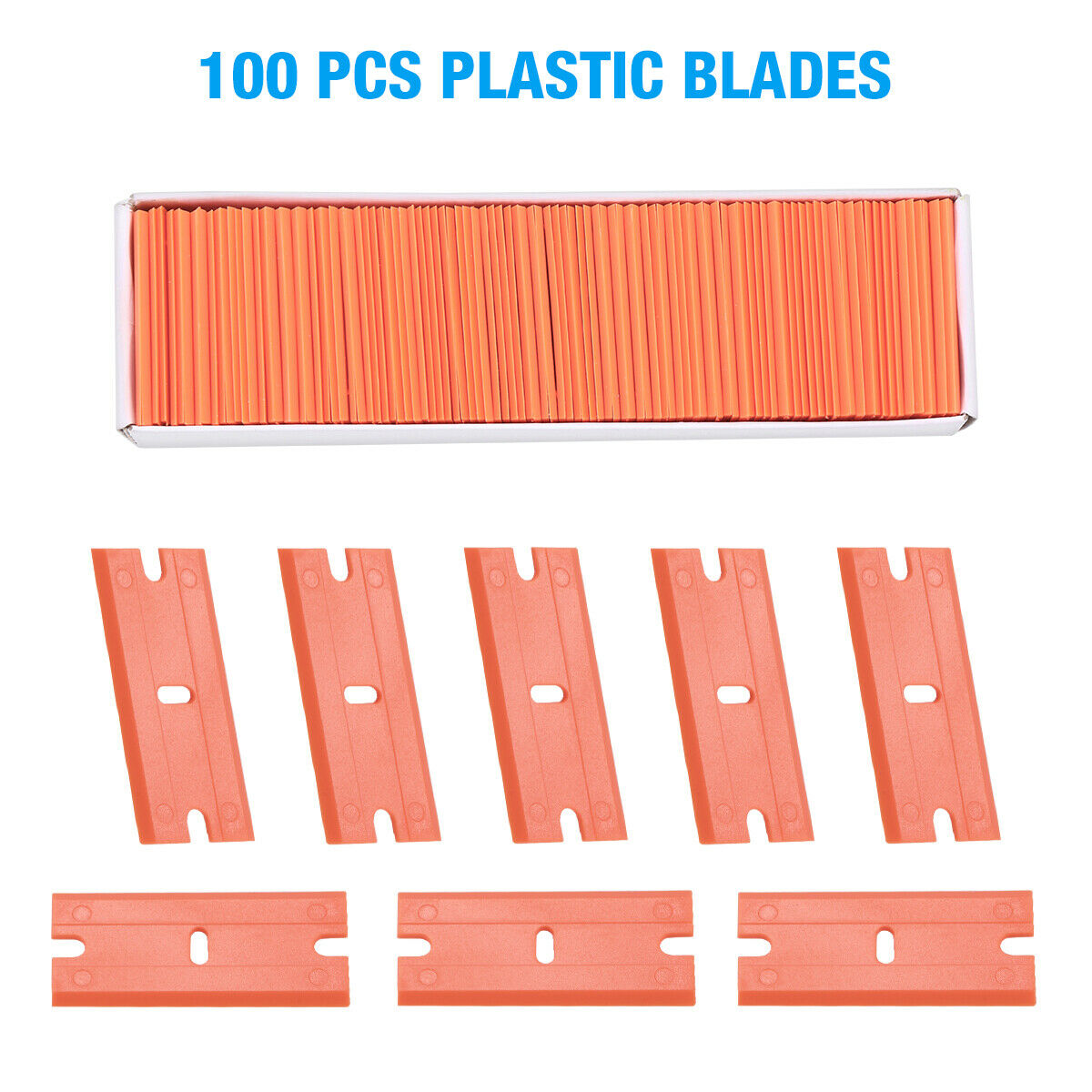 100 Pcs Plastic Razor Blades and Razor Scraper Double Edged Sticker Removal Tool - Fresh Stock Dated October 2025
