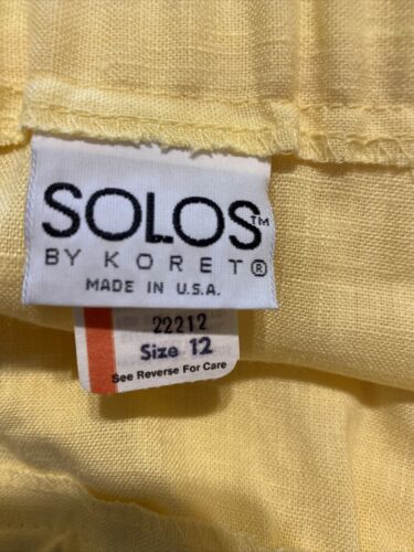 Skirt. Solos By Koret  Size 12   Yellow. Vintage. NWOT - Fresh Stock Dated October 2025