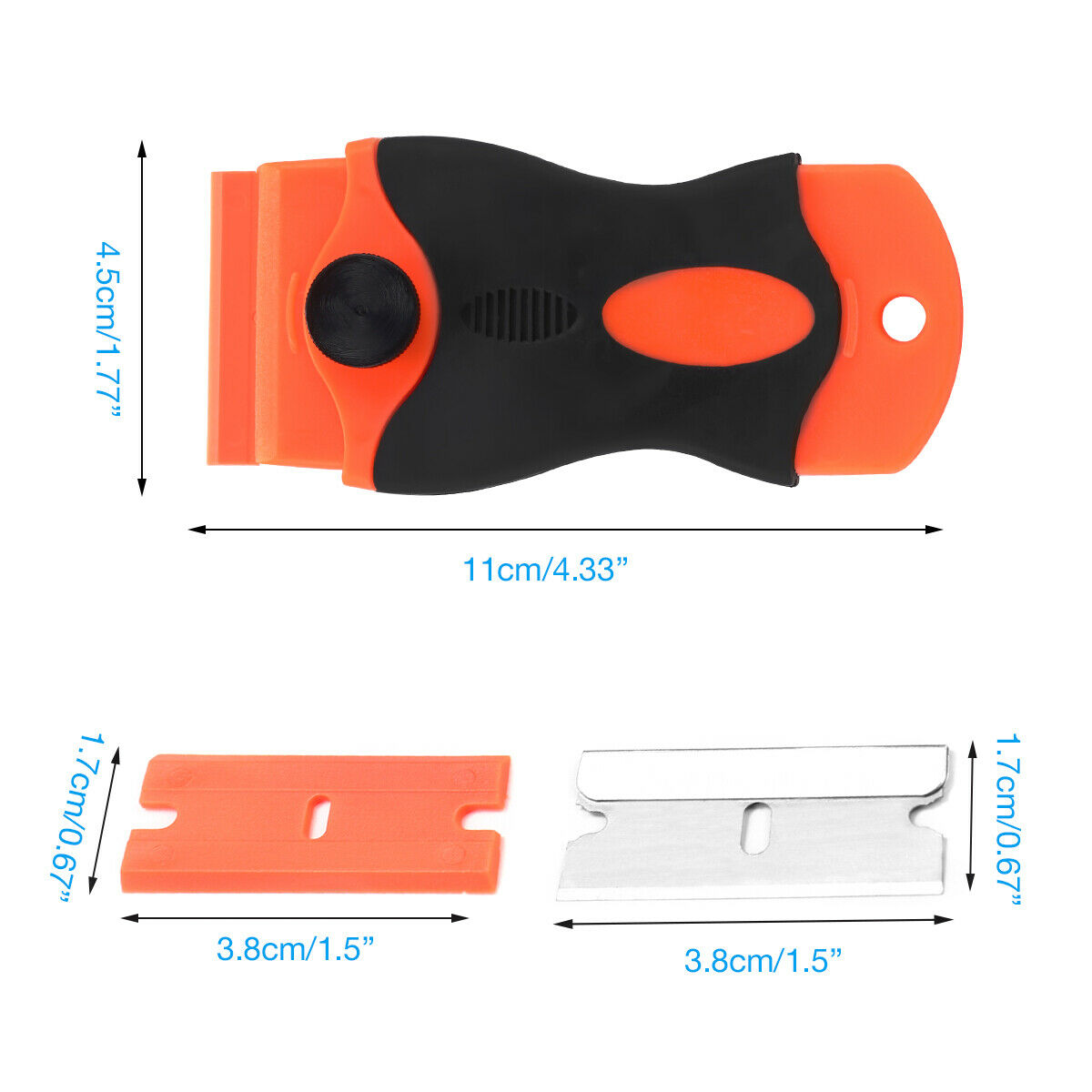 100 Pcs Plastic Razor Blades and Razor Scraper Double Edged Sticker Removal Tool - Fresh Stock Dated October 2025