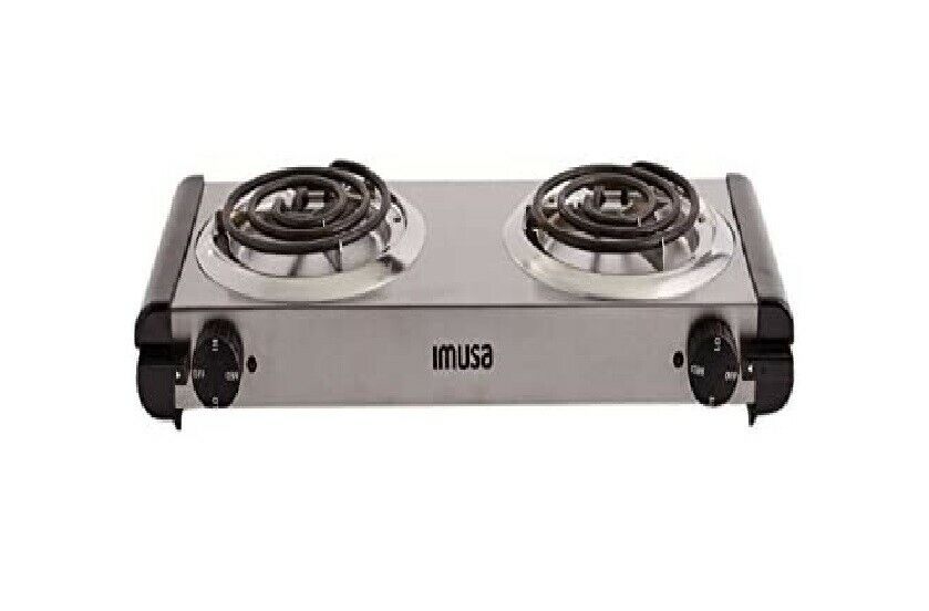 Portable Small Electric Stove Top 2 Burners Range Double Hot Plate Countertop US - Fresh Stock Dated October 2025
