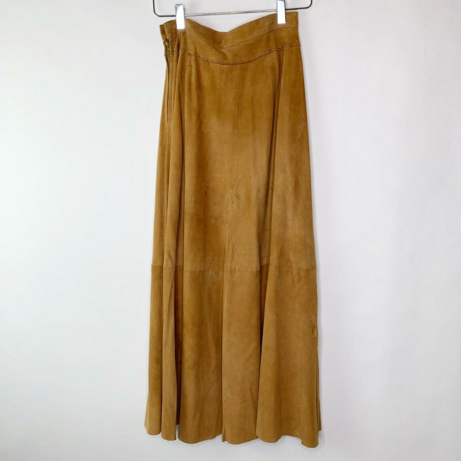 Ralph Lauren Country Vintage Suede Maxi Skirt Sz 4 Brown - Fresh Stock Dated October 2025