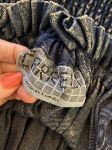 RETRO VTG Carreli AcidWashed Denim GYPSY PEASANT Style HI LO RUFFLE JEAN DRESS M - Fresh Stock Dated October 2025