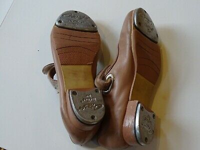 SUNTAN TAN CAPEZIO LEATHER MARY JANE VELCRO TAP DANCE SHOES girls 13.5 M - Fresh Stock Dated October 2025
