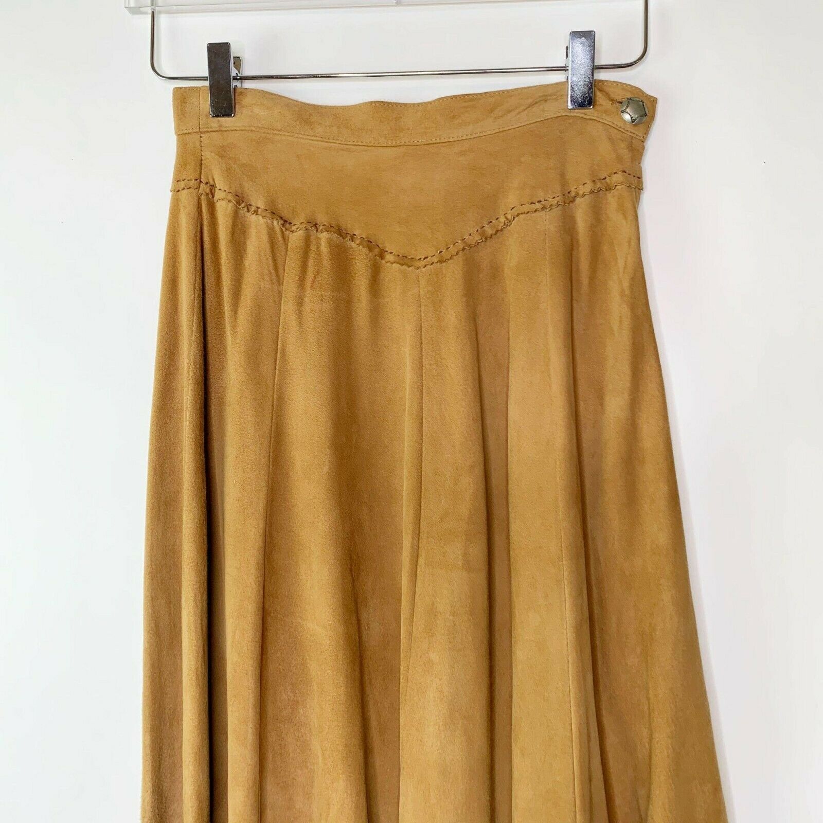 Ralph Lauren Country Vintage Suede Maxi Skirt Sz 4 Brown - Fresh Stock Dated October 2025
