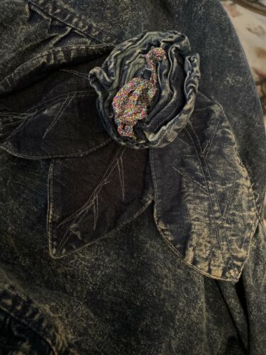 RETRO VTG Carreli AcidWashed Denim GYPSY PEASANT Style HI LO RUFFLE JEAN DRESS M - Fresh Stock Dated October 2025