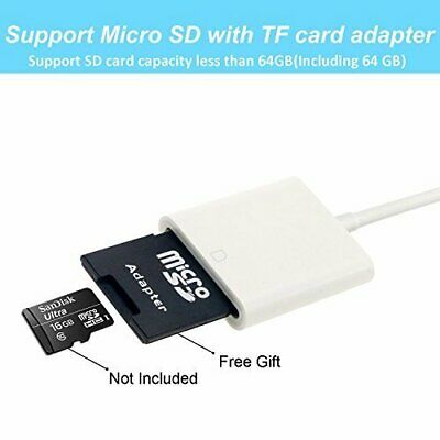 Lightning to sd Card Camera Reader Adapter for Apple iPhone 5s 6 7 8 Plus XS Max - Fresh Stock Dated October 2025