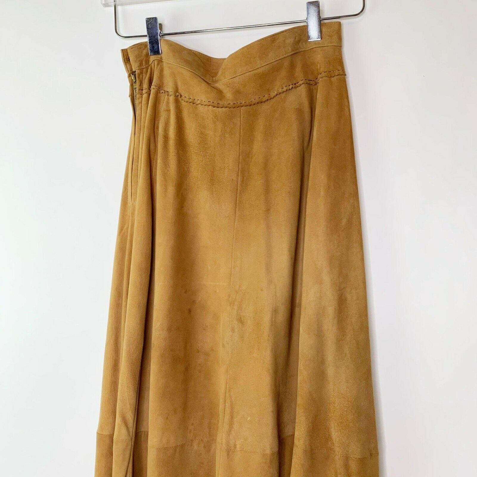 Ralph Lauren Country Vintage Suede Maxi Skirt Sz 4 Brown - Fresh Stock Dated October 2025