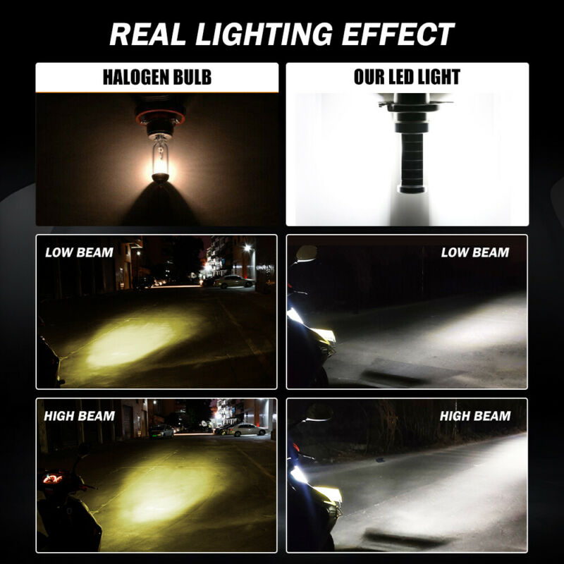 H4 9003 HB2 LED Motorcycle Headlight Bulb Kit HID Hi/Low Beam 6000K Super Bright - Fresh Stock Dated October 2025