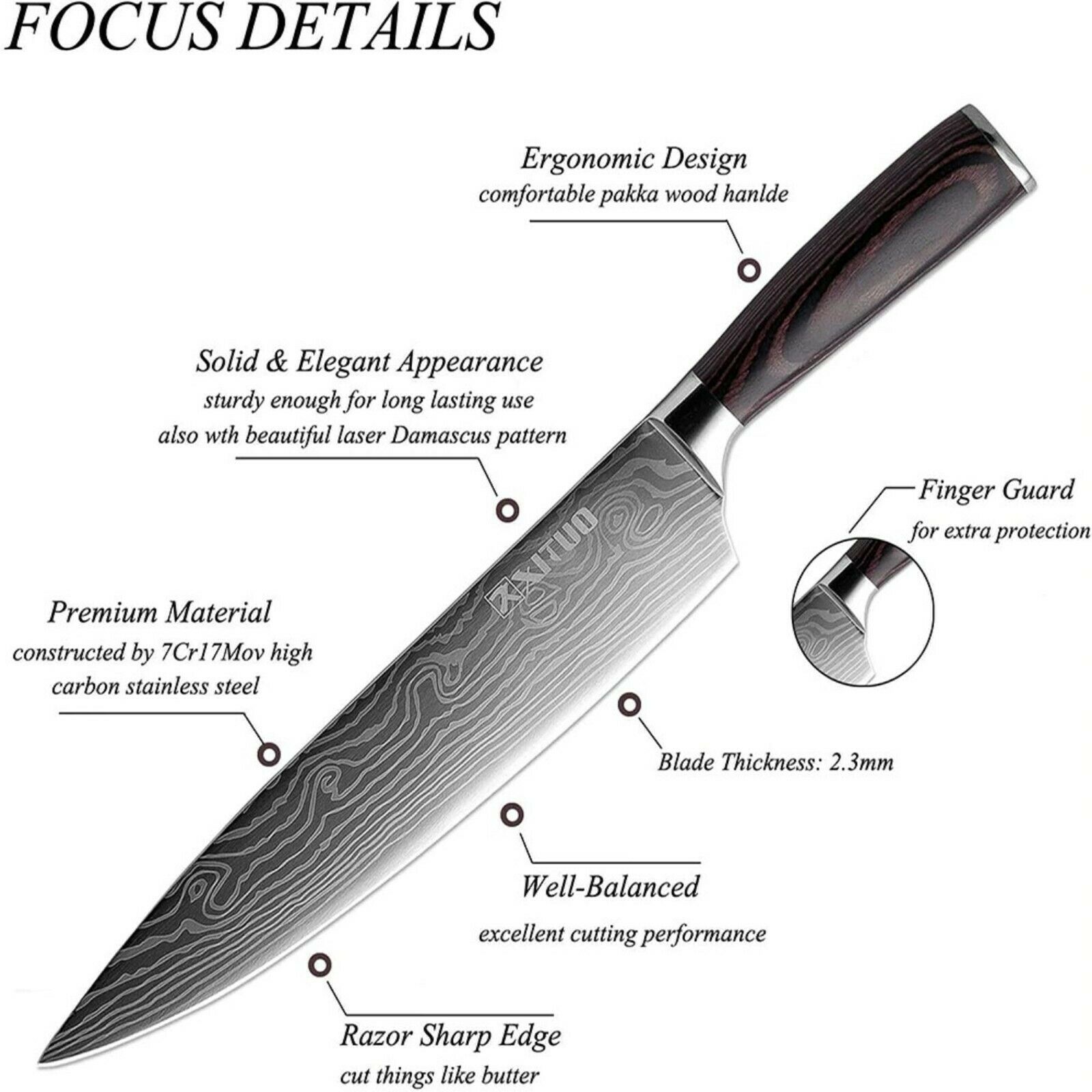 Kitchen Knife set Professional Stainless Steel Damascus Cleaver Japan Chef - Fresh Stock Dated October 2025