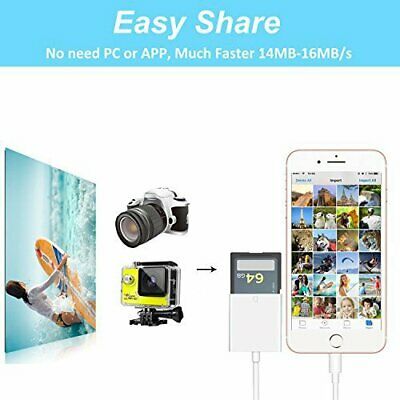 Lightning to sd Card Camera Reader Adapter for Apple iPhone 5s 6 7 8 Plus XS Max - Fresh Stock Dated October 2025