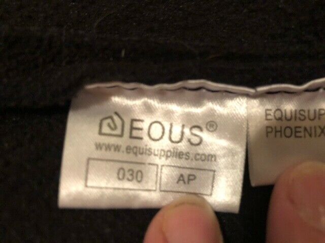 EOUS BLACK  FLEECE ENGLISH SADDLE COVER SMALL SADDLE 19'' X 34'' - Fresh Stock Dated October 2025