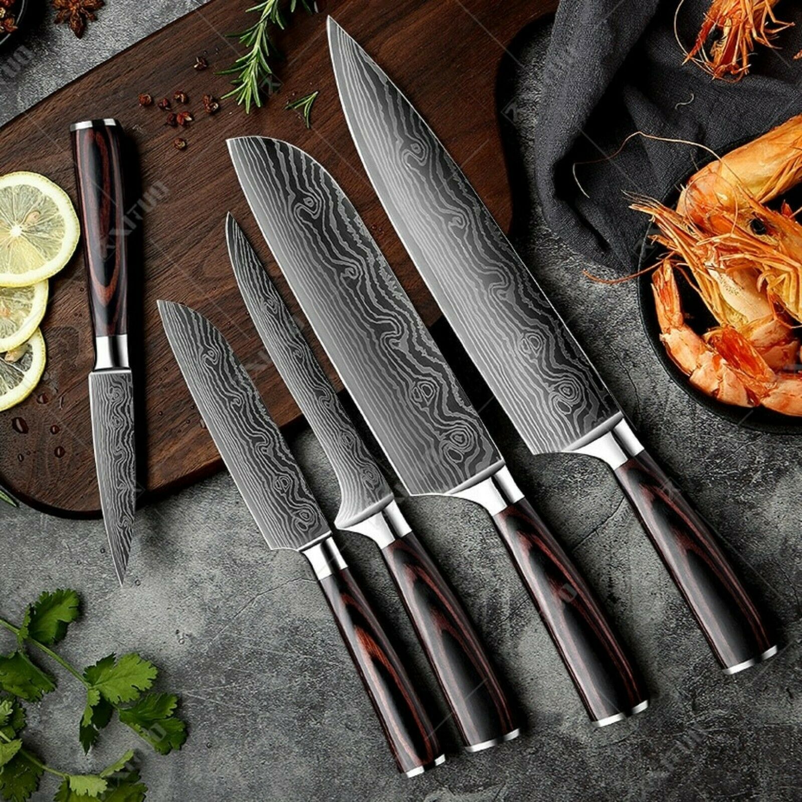 Kitchen Knife set Professional Stainless Steel Damascus Cleaver Japan Chef - Fresh Stock Dated October 2025
