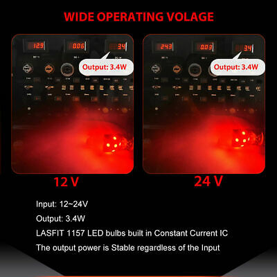 1157 LED Brake Stop Tail Light Bulbs Lamps for Motorcycle Pure Red Free Return - Fresh Stock Dated October 2025