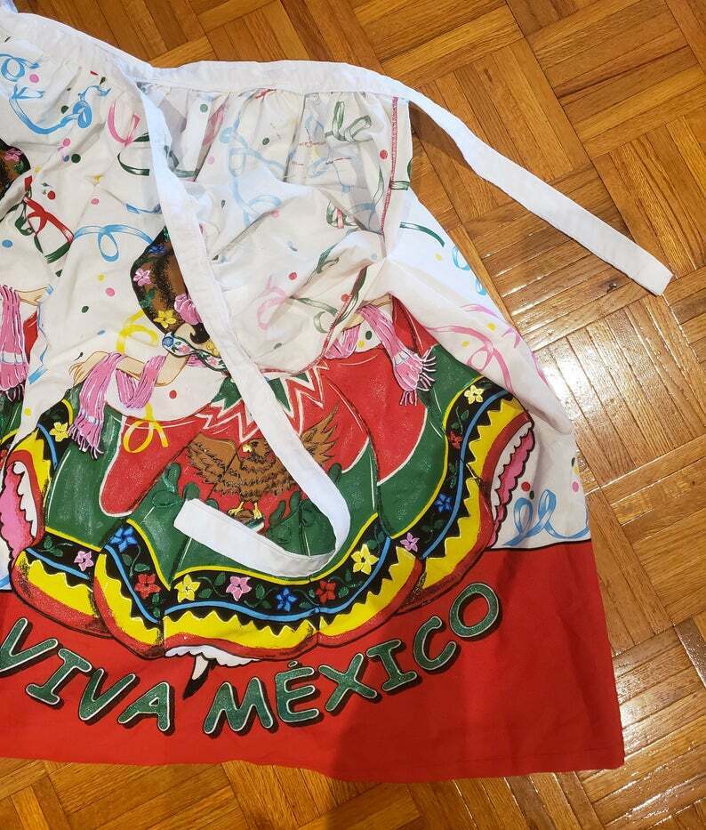 Vintage Hand Painted novelty cotton Mexican Mexico full skirt L XL rockabilly - Fresh Stock Dated October 2025