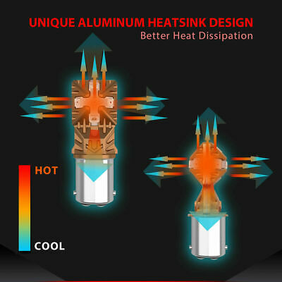 1157 LED Brake Stop Tail Light Bulbs Lamps for Motorcycle Pure Red Free Return - Fresh Stock Dated October 2025