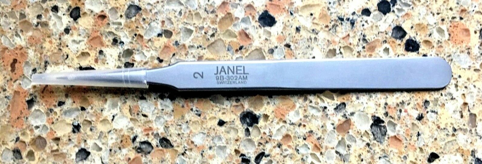 VINTAGE JANEL #2 9B-302AM ANTI MAGNETIC & ACID, NICKEL TWEEZERS MADE SWITZERLAND - Fresh Stock Dated October 2025